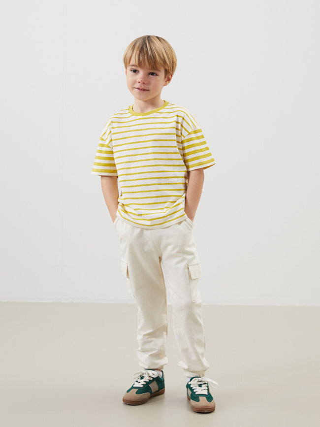 LCW Kids Beige Elastic Waist Boy Jogger Tracksuit Bottom Main Image