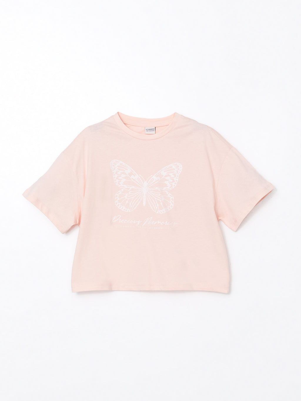 Crew Neck Girls Crop T-Shirt