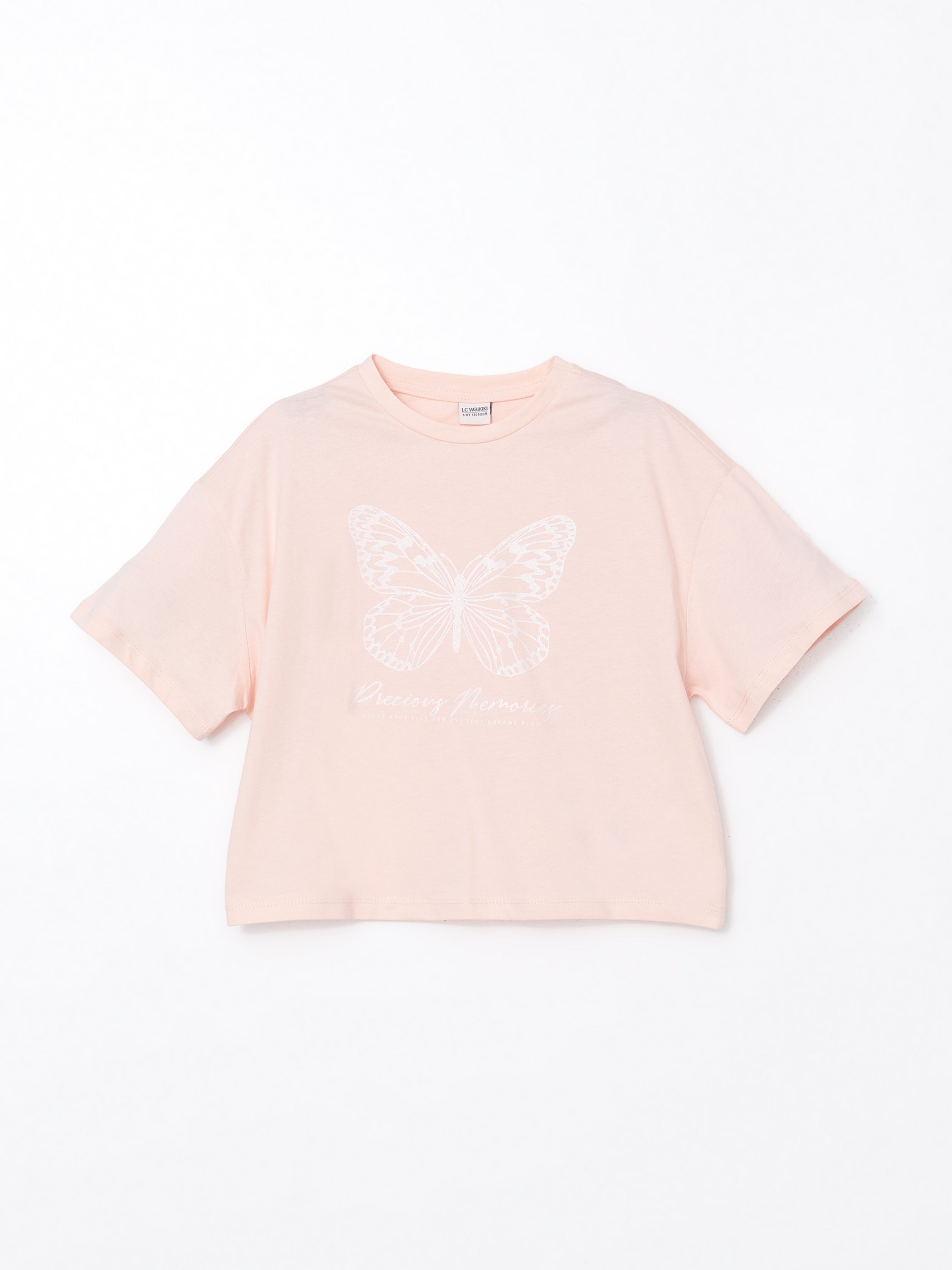 Crew Neck Girls Crop T-Shirt