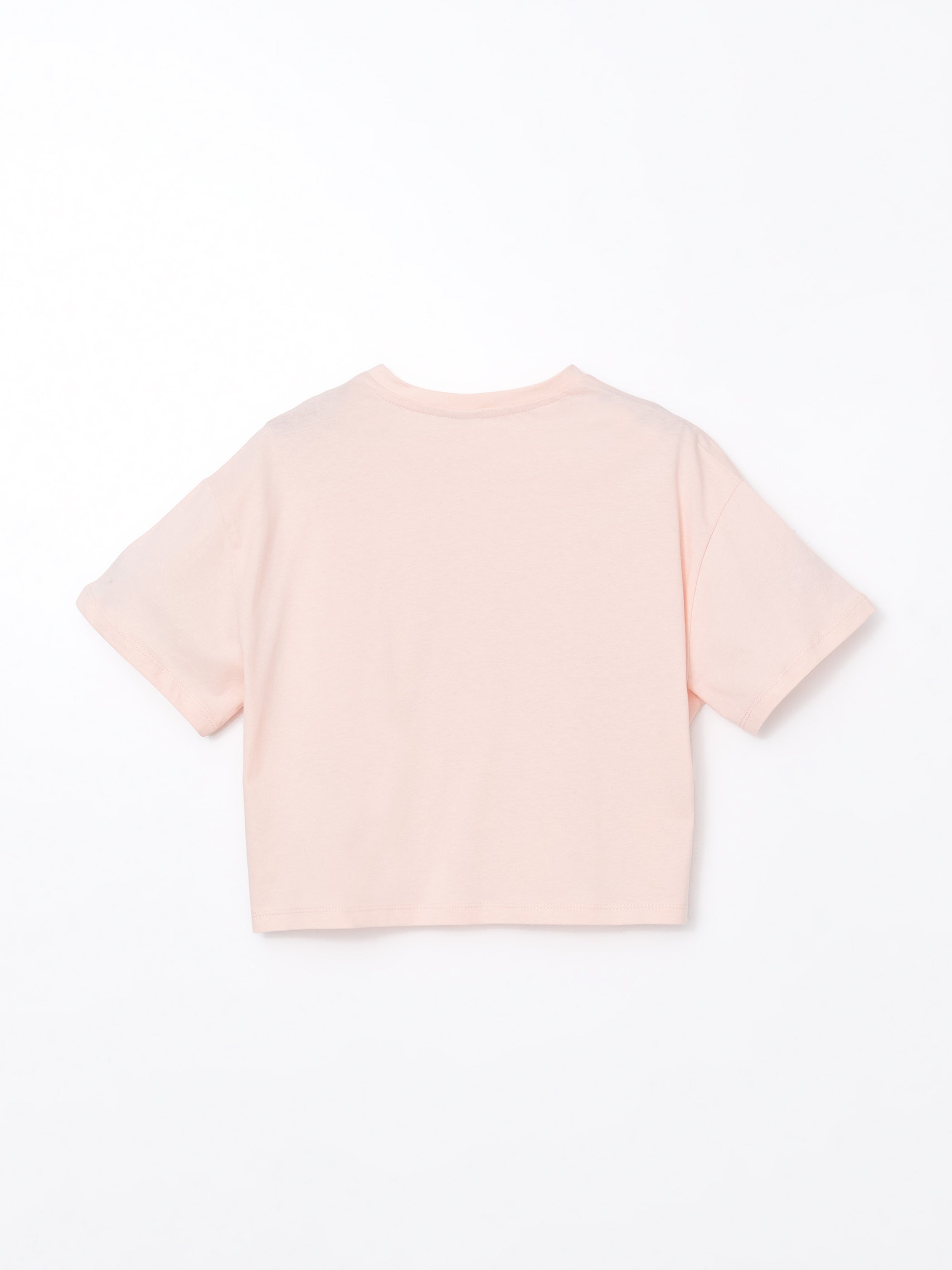 Crew Neck Girls Crop T-Shirt