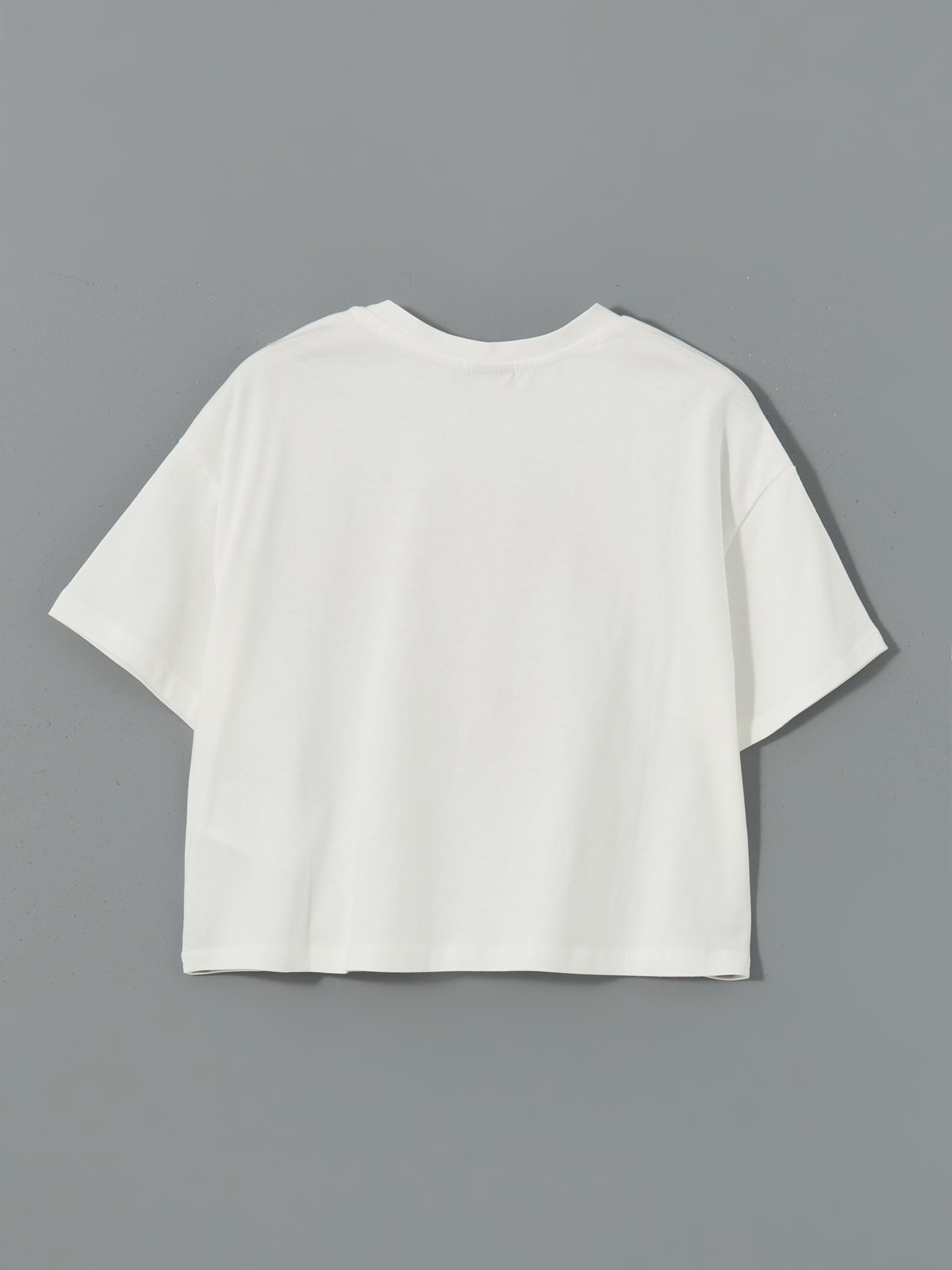 Crew Neck Girls Crop T-Shirt