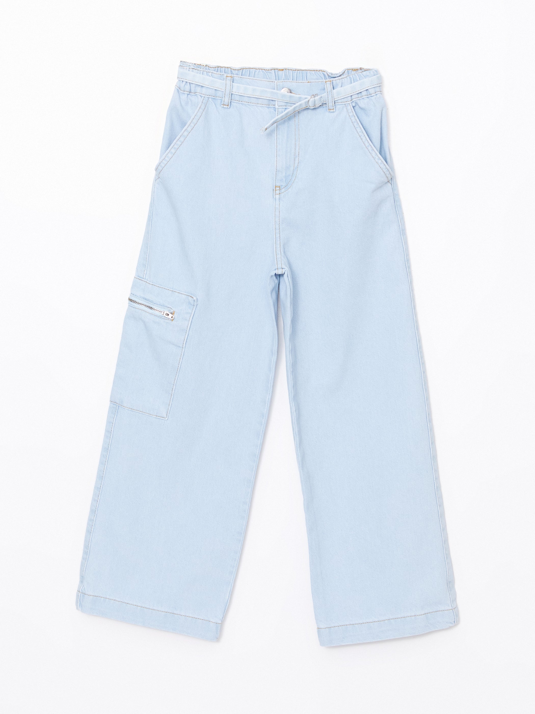 Elastic Waist Girls Jeans