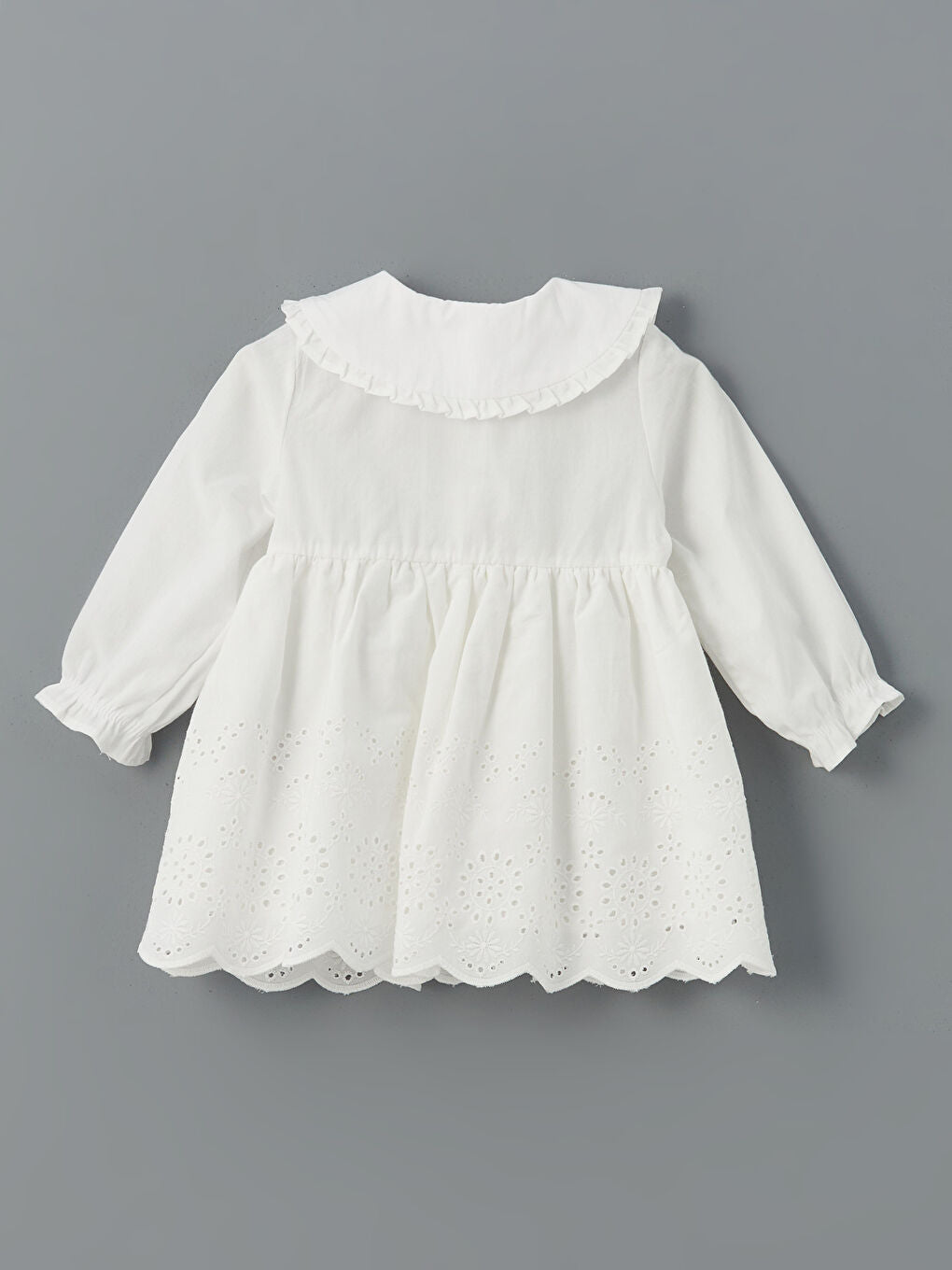 LCW baby Ecru Baby Collar Embroidered Girl Baby Dress