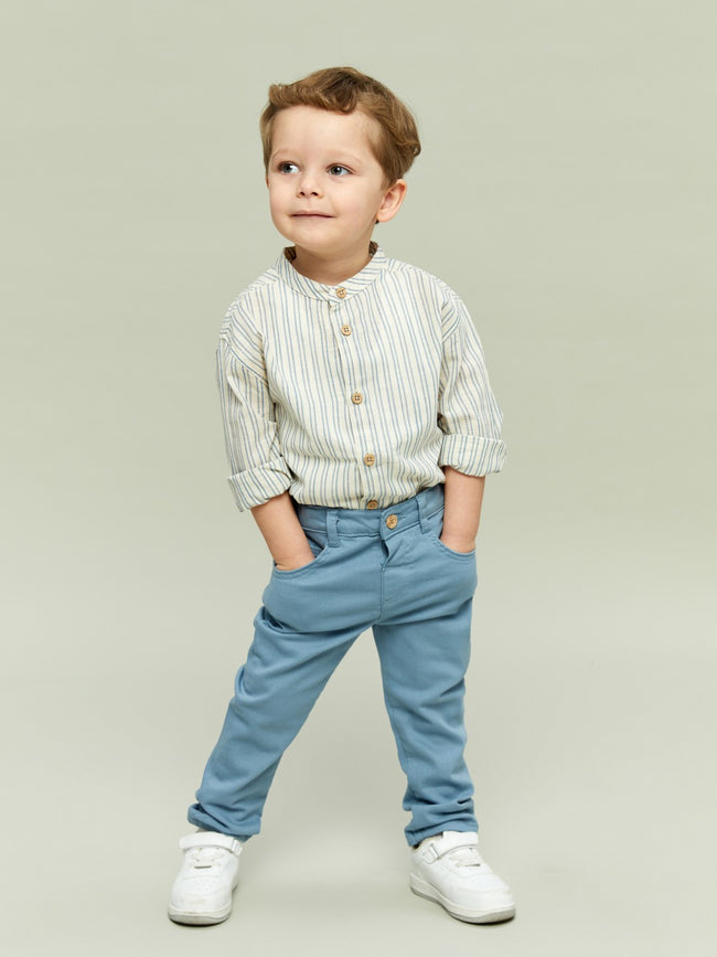 LCW Kids Striped Collar Boy Shirt And Trousers 2-Pack Hover Image