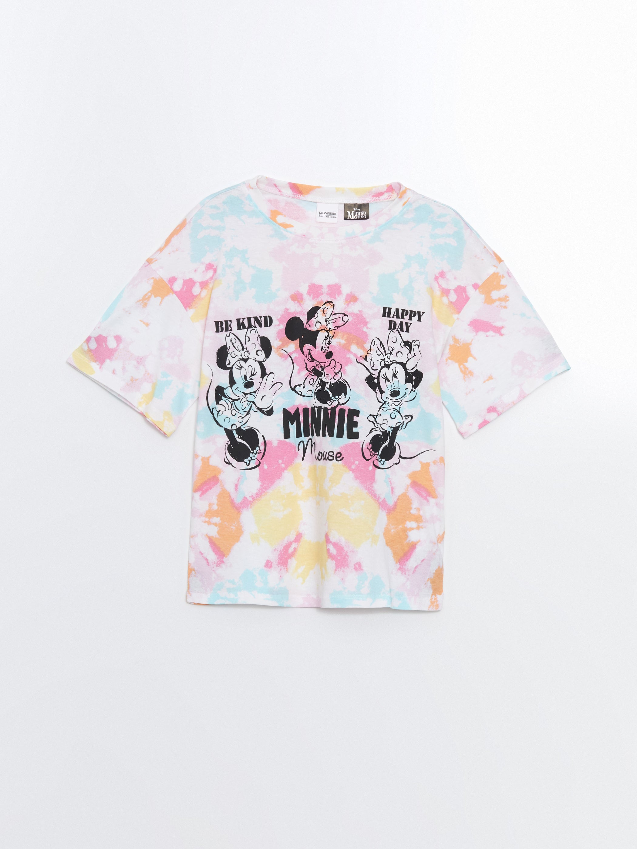 Crew Neck Minnie Mouse Printed Girls Pajama Set