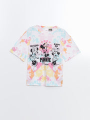 Crew Neck Minnie Mouse Printed Girls Pajama Set