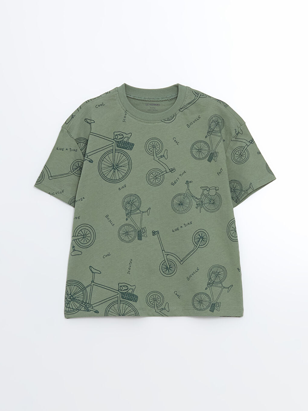 LCW Kids Beige Crew Neck Long Sleeve Printed Boy T-Shirt 2-Pack