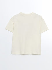LCW Kids Beige Crew Neck Long Sleeve Printed Boy T-Shirt 2-Pack