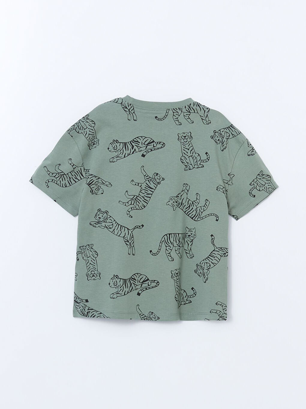 LCW Kids Khaki Crew Neck Printed Boys T-Shirt