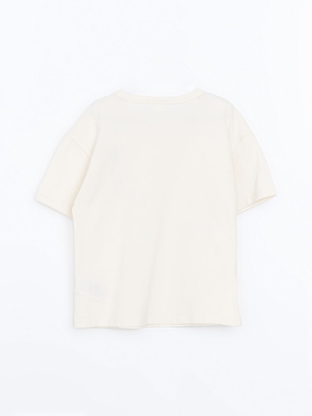 LCW Kids Beige Crew Neck Printed Boy T-Shirt