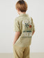 LCW Kids Khaki Resort Collar Printed Boys T-Shirt