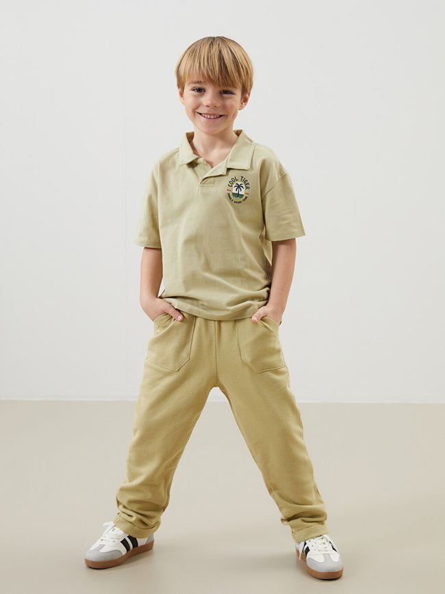 LCW Kids Khaki Elastic Waist Boy Trousers Hover Image