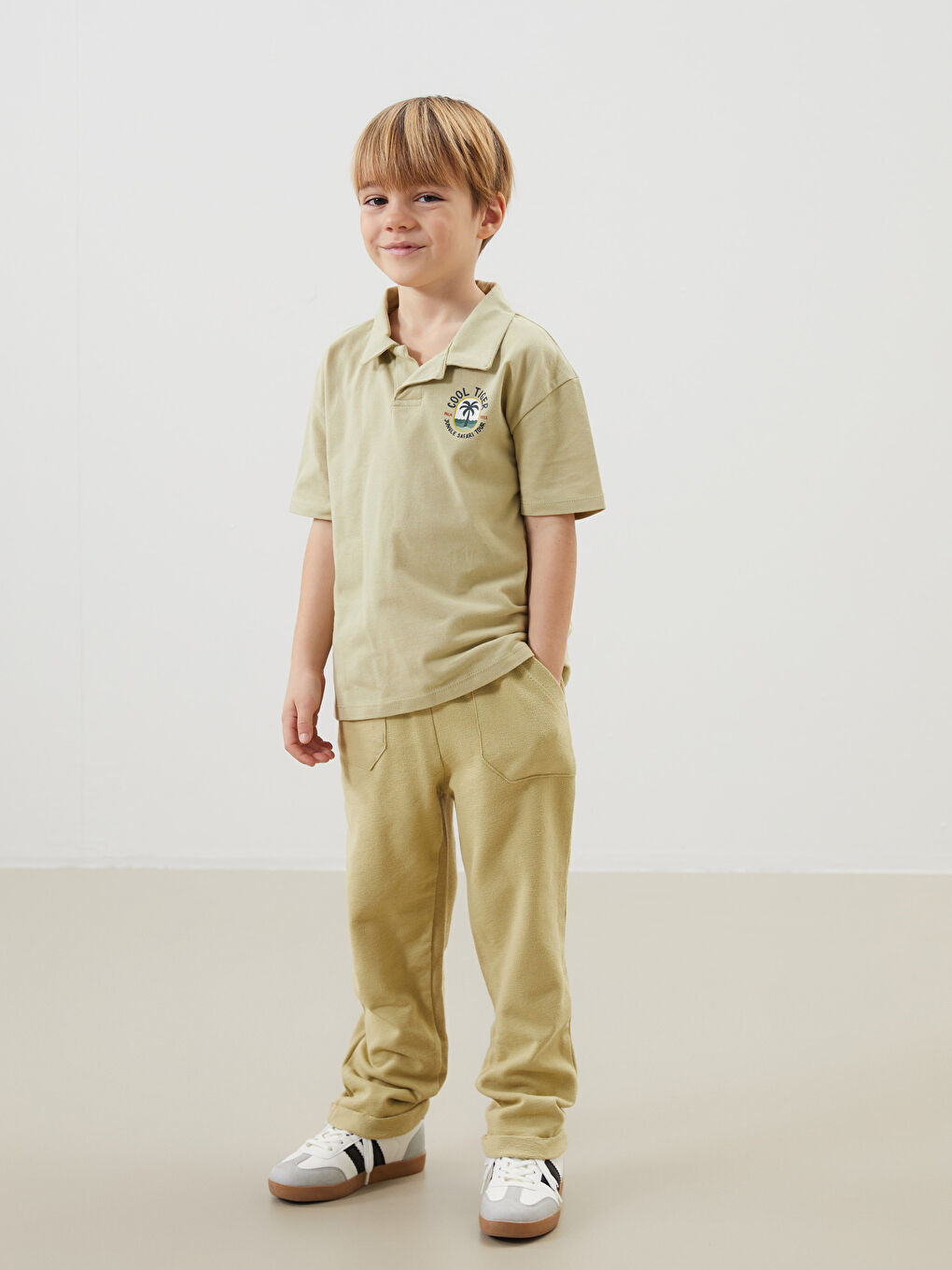 LCW Kids Khaki Elastic Waist Boy Trousers
