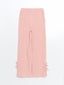 Elastic Waist Bow Detailed Girl Trousers