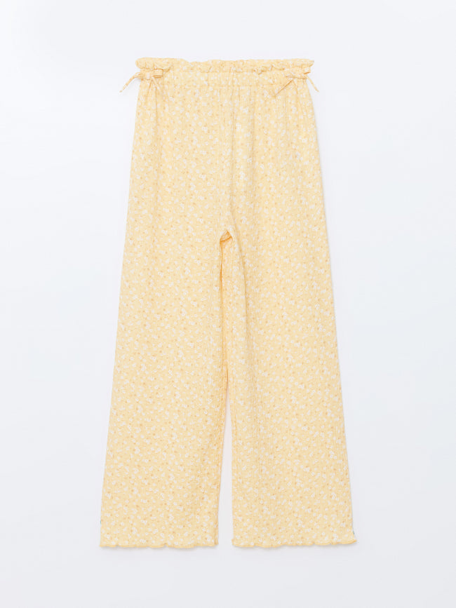 Elastic Waist Floral Girls Tracksuit Bottoms Hover Image