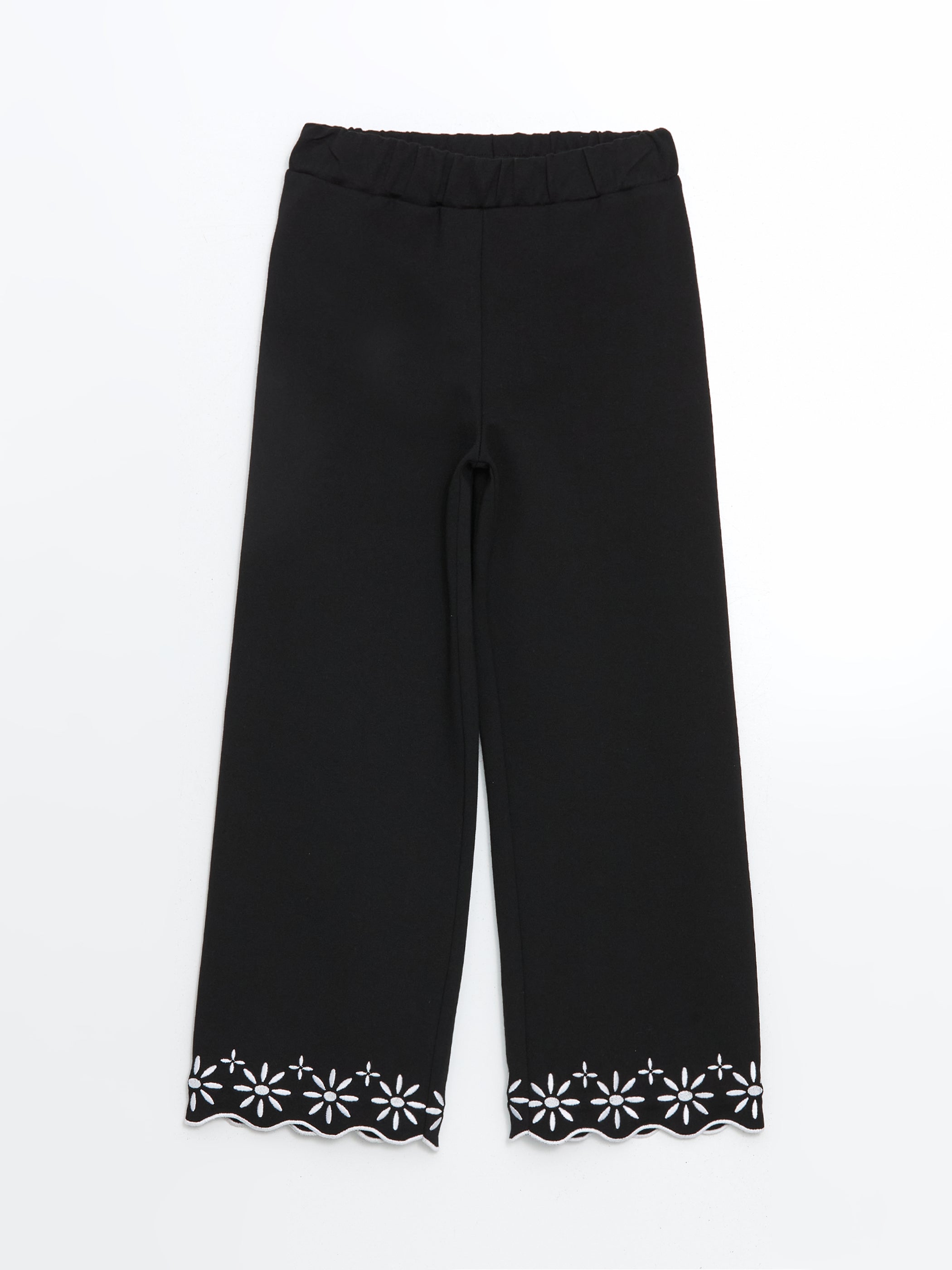 Elastic Waist Floral Girl Trousers