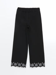 Elastic Waist Floral Girl Trousers