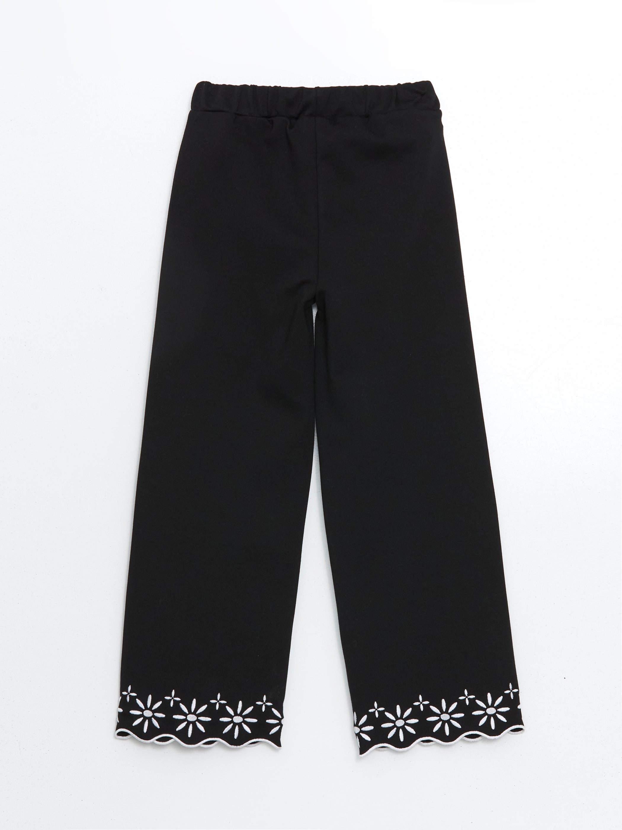 Elastic Waist Floral Girl Trousers