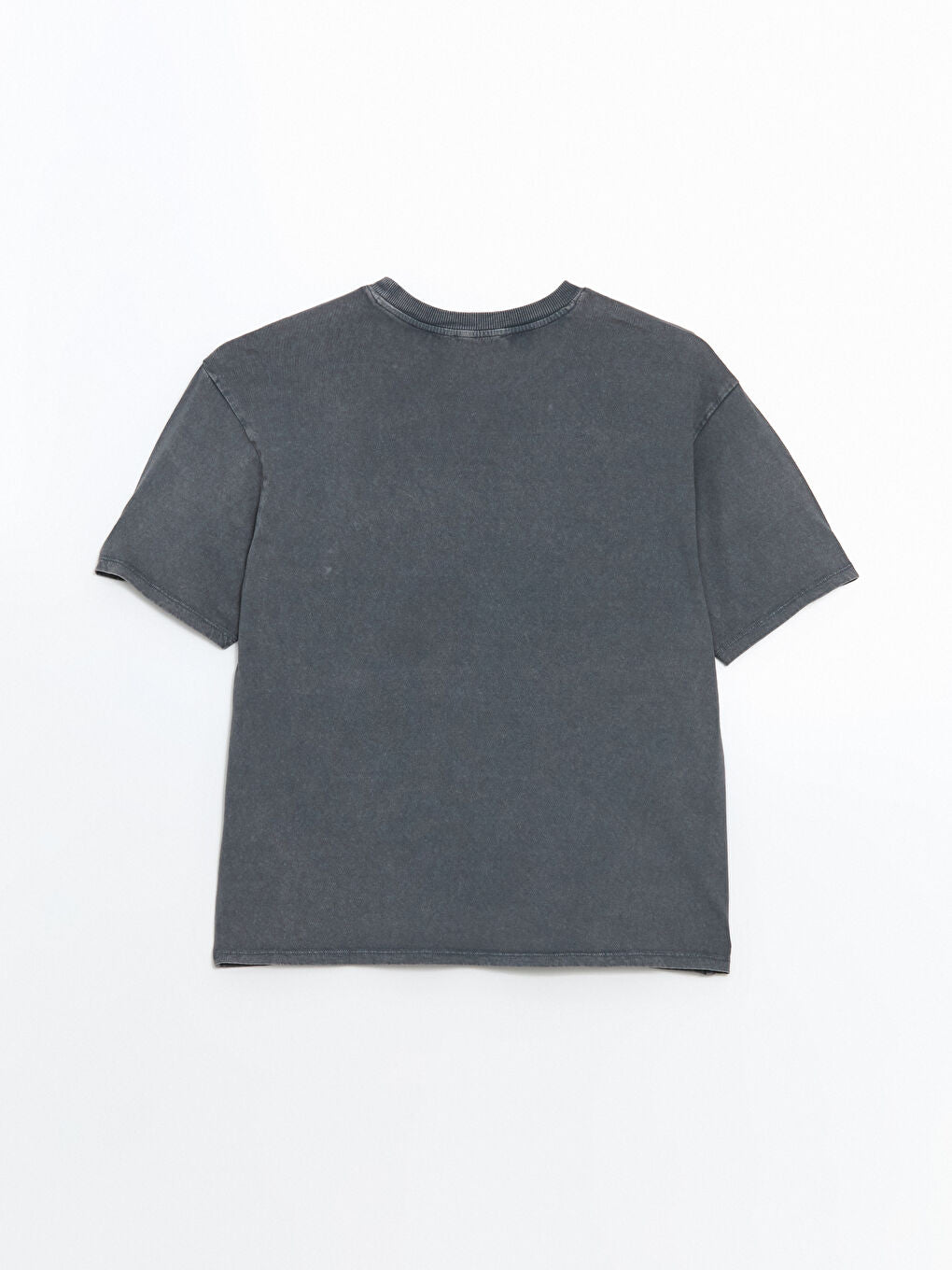 LCW Vision Anthracite Crew Neck Leopard Patterned Women T-Shirt