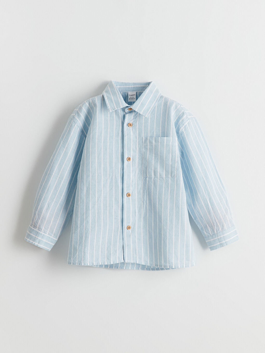 LCW Kids Blue Long Sleeve Striped Boy Shirt