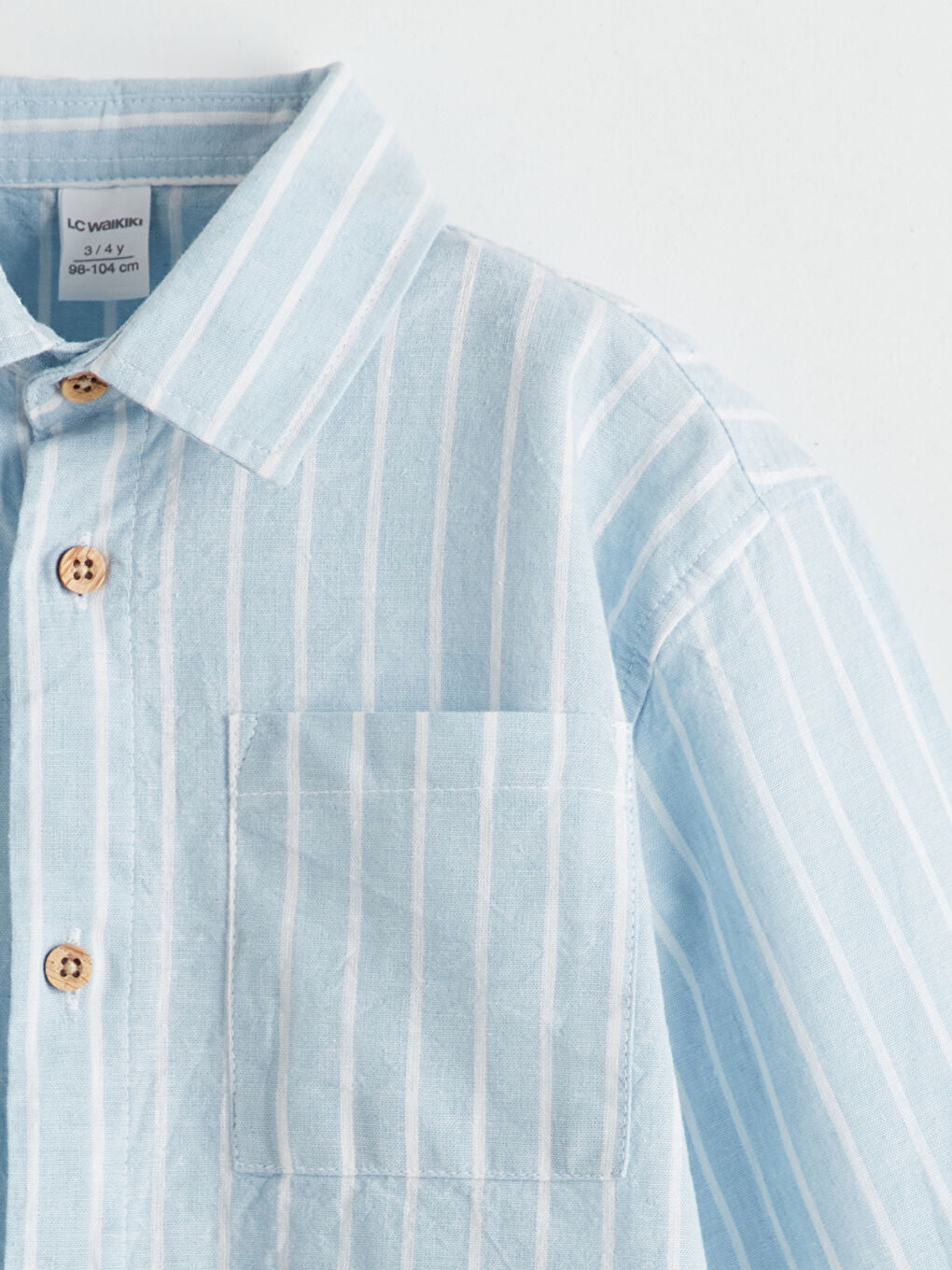 LCW Kids Blue Long Sleeve Striped Boy Shirt