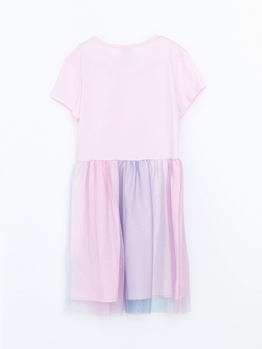 LCW Kids Pink Crew Neck Girl Dress