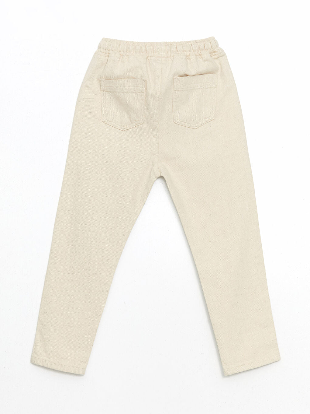 LCW Kids Beige Elastic Waist Basic Linen Boy Trousers