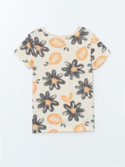 LCW Baby Crew Neck Floral Baby Girl Pajama Set