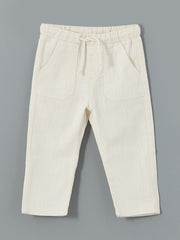 LCW Kids Beige Elastic Waist Gabardine Baby Boy Trousers