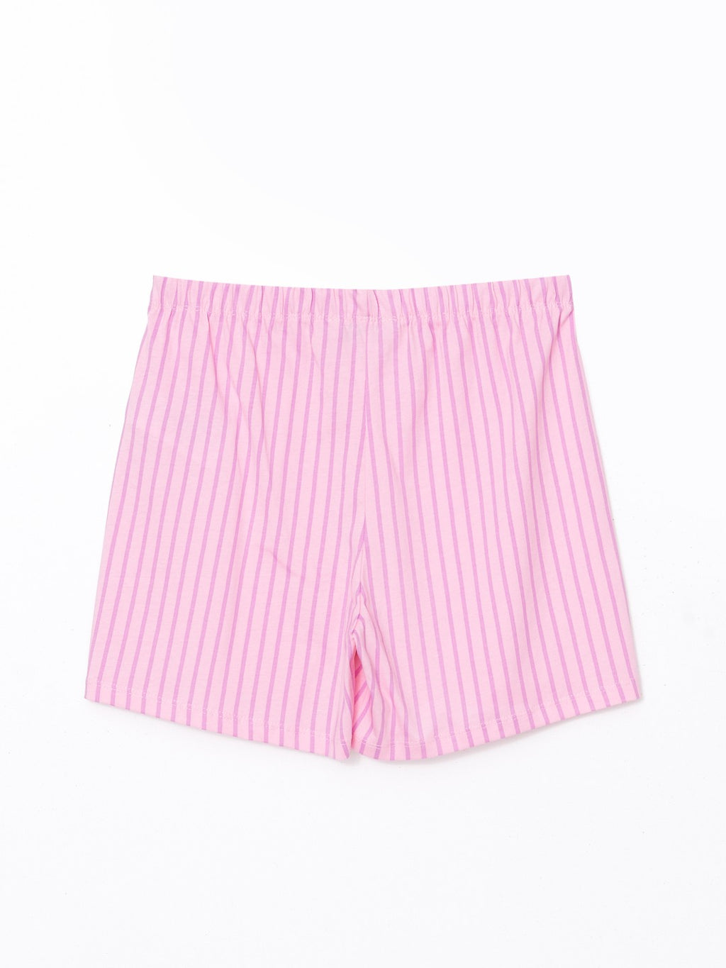 LCW Young Shirt Collar Striped Women Shorts Pajama Set