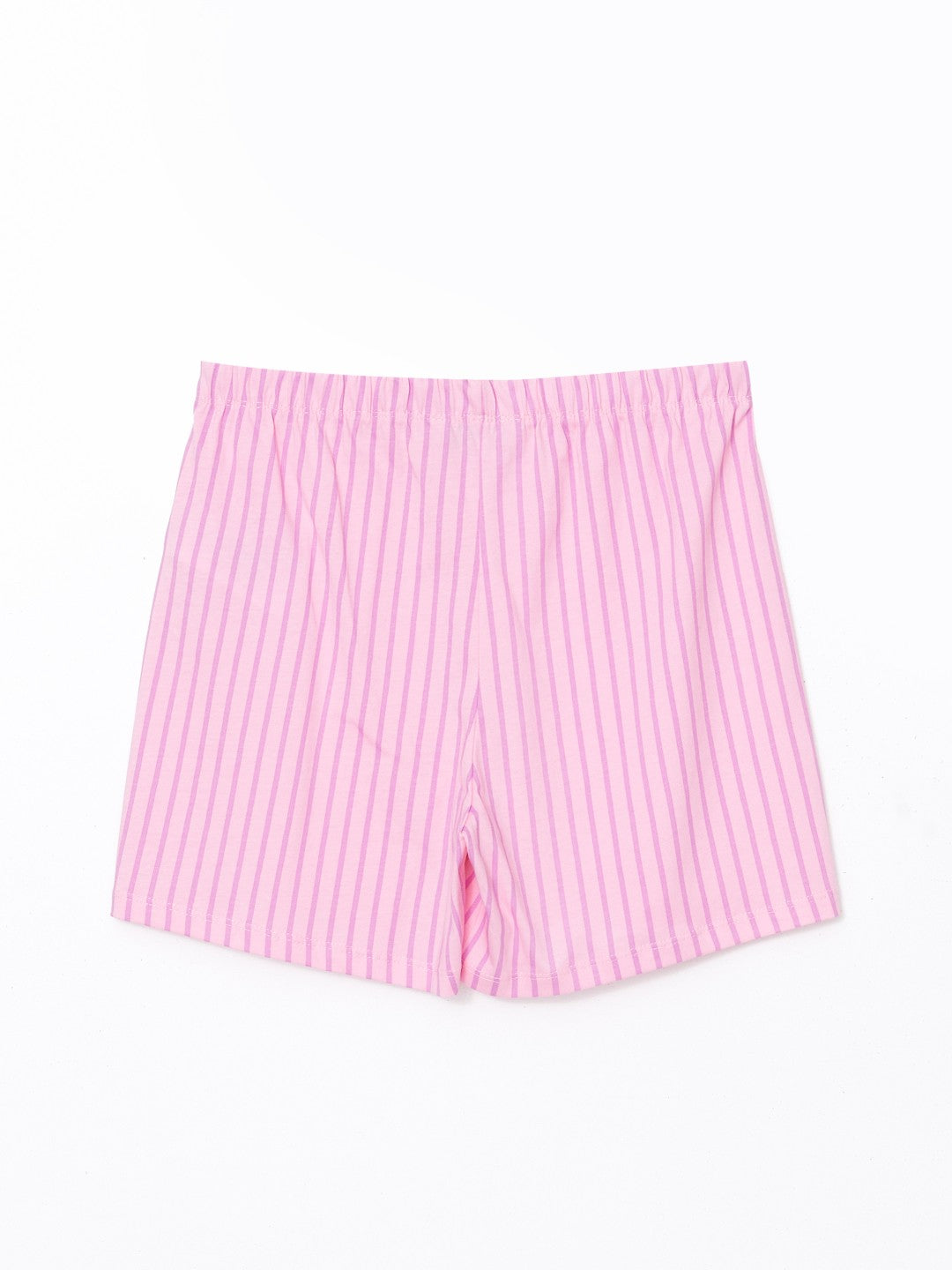 LCW Young Shirt Collar Striped Women Shorts Pajama Set