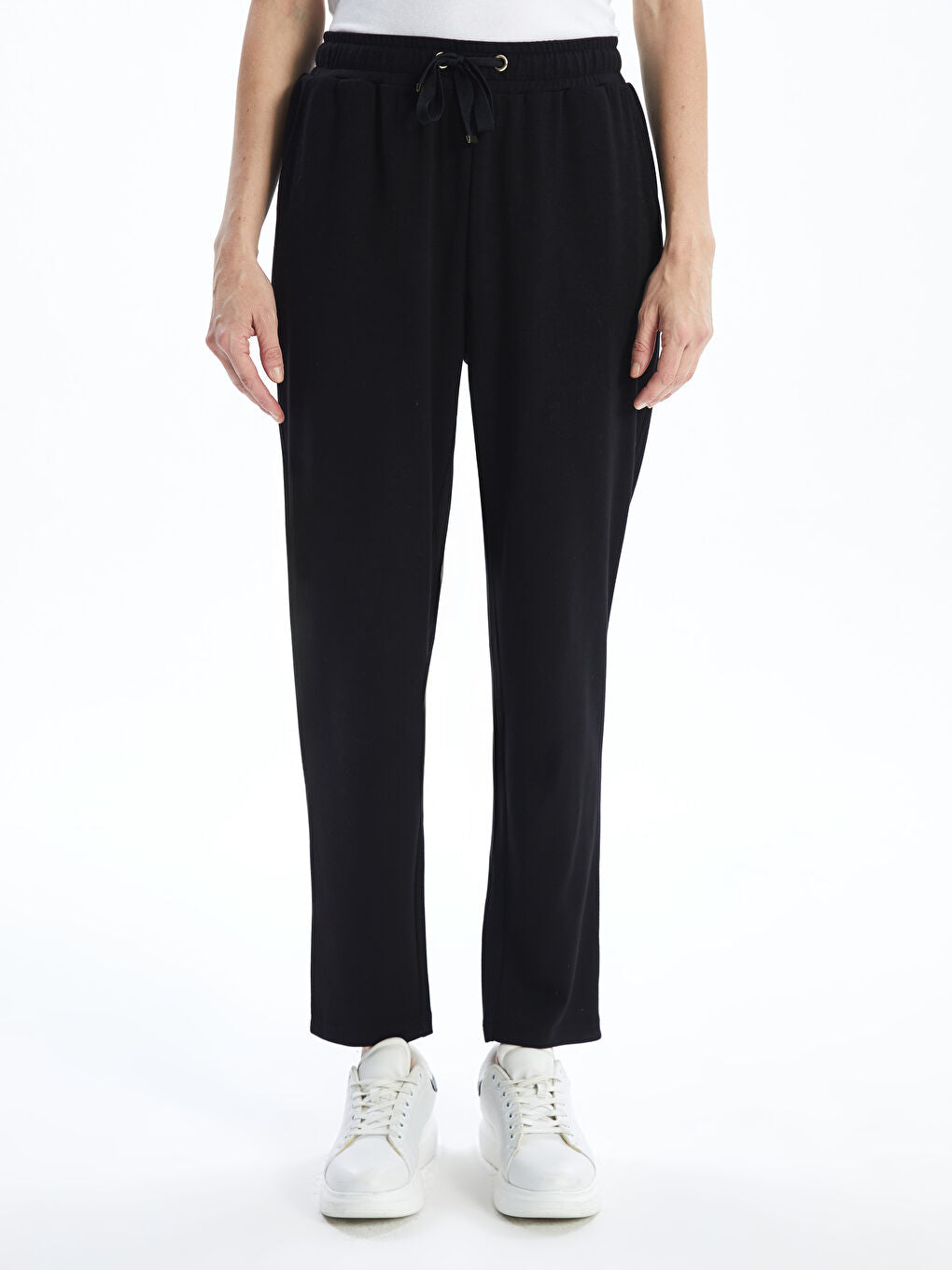 LCWAIKIKI Classic Ecru Elastic Waist Women Tracksuit Bottoms