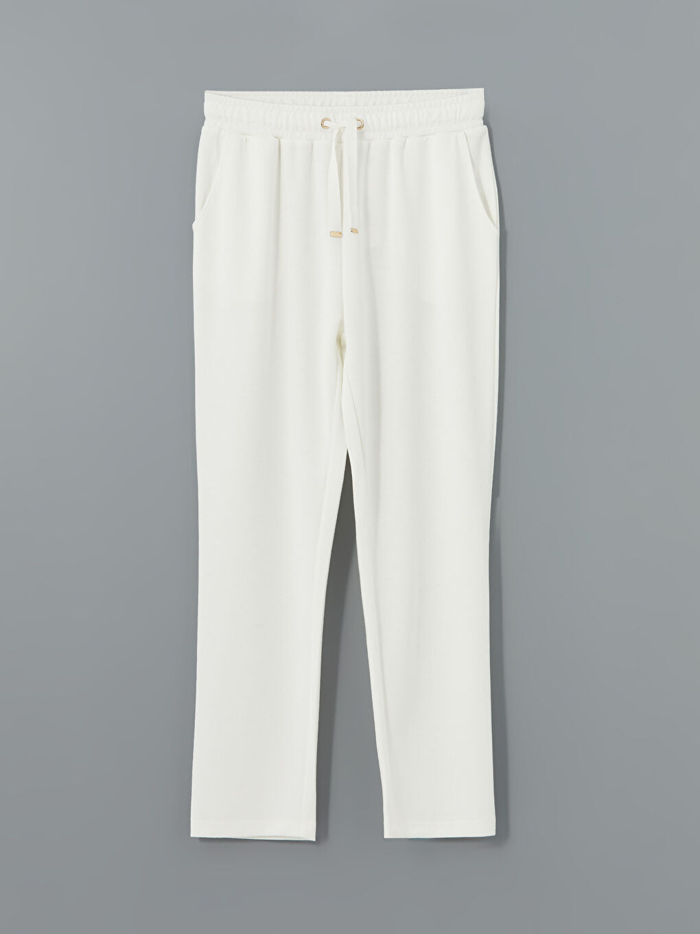 LCWAIKIKI Classic Ecru Elastic Waist Women Tracksuit Bottoms