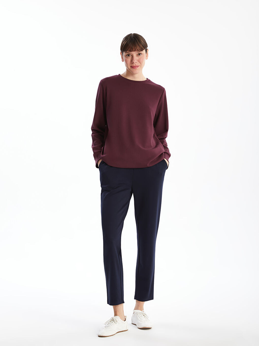 LCWAIKIKI Classic Ecru Elastic Waist Women Tracksuit Bottoms