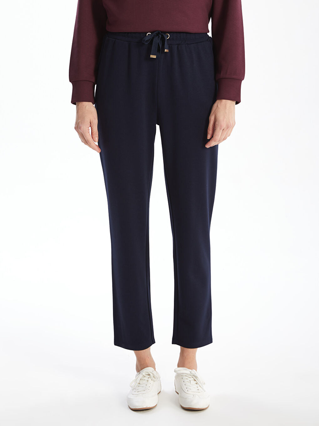 LCWAIKIKI Classic Ecru Elastic Waist Women Tracksuit Bottoms