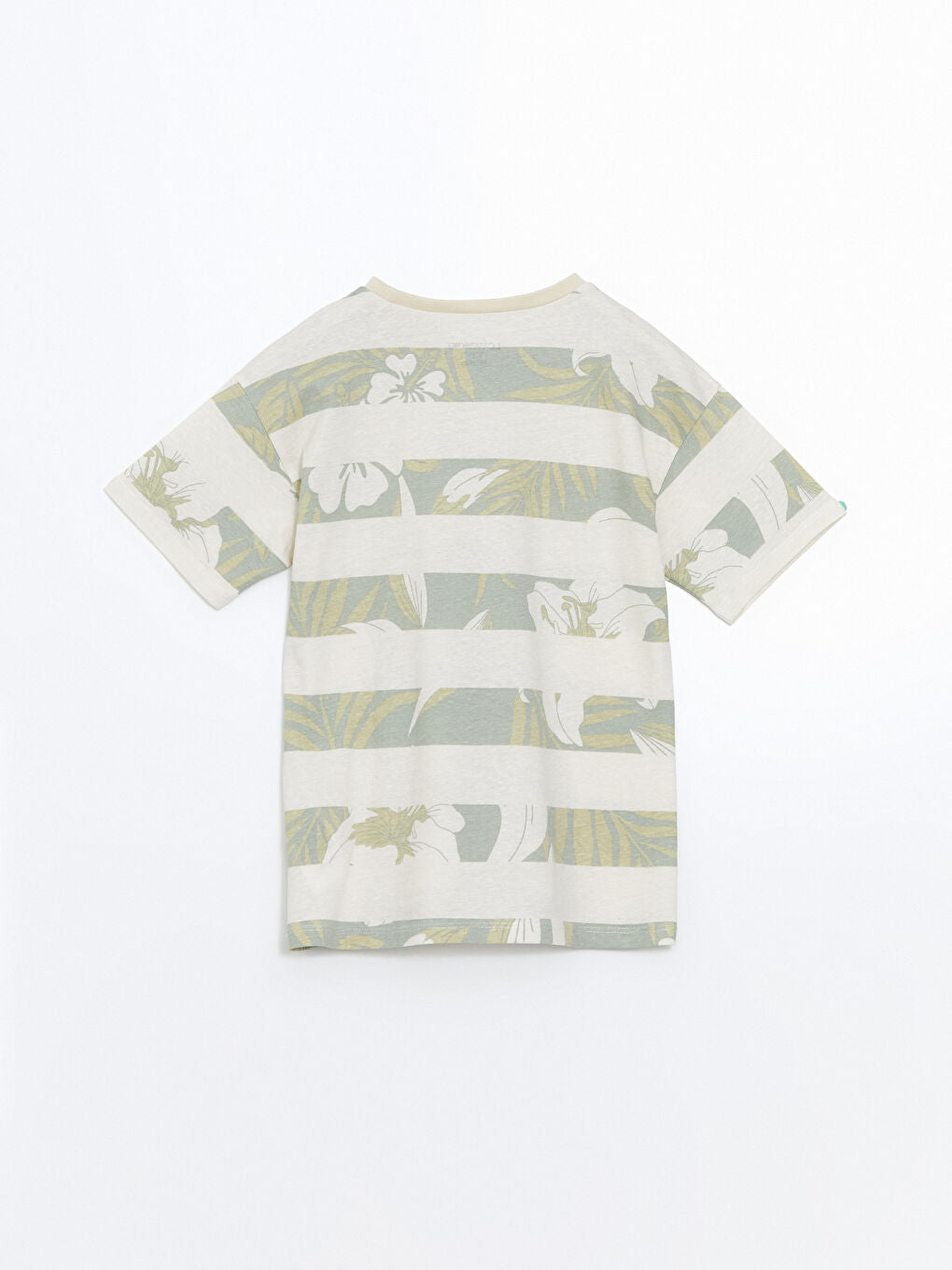 LCW Kids Beige Crew Neck Boy Shorts Pajama Set