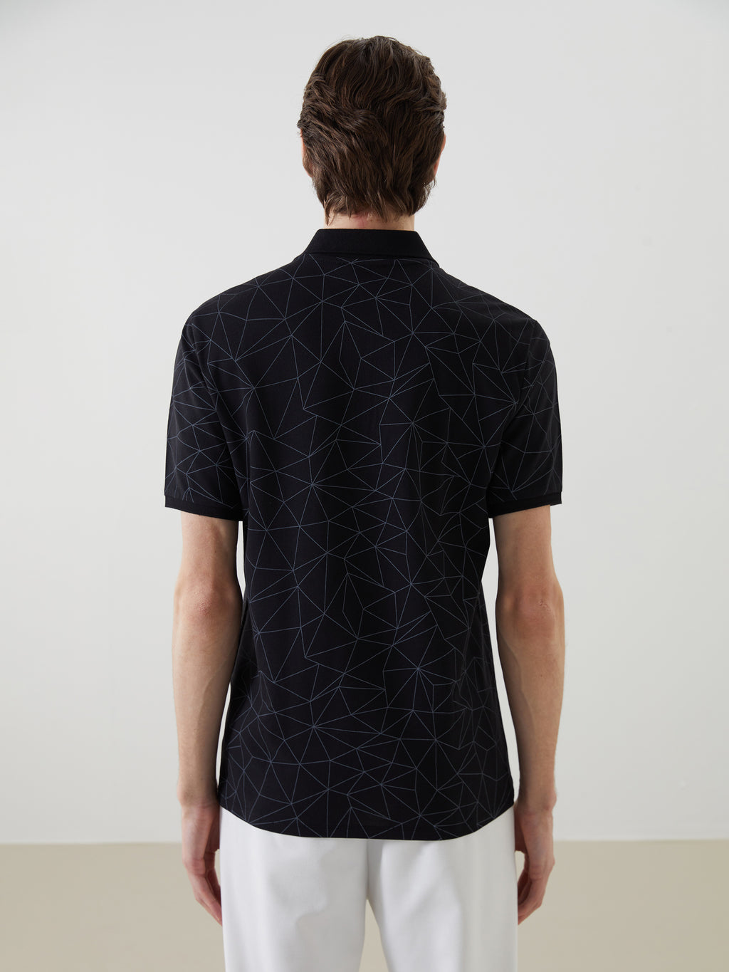 Polo Neck Short Sleeve Patterned Men T-Shirt