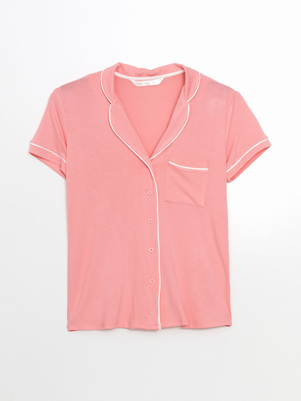 LCW DREAM Turquoise Shirt Collar Women Shorts Pajama Set