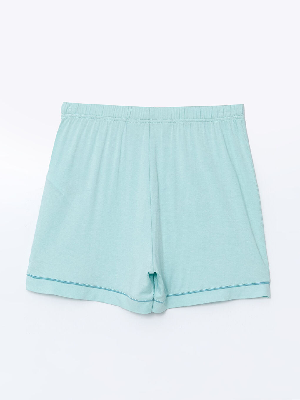 LCW DREAM Turquoise Shirt Collar Women Shorts Pajama Set
