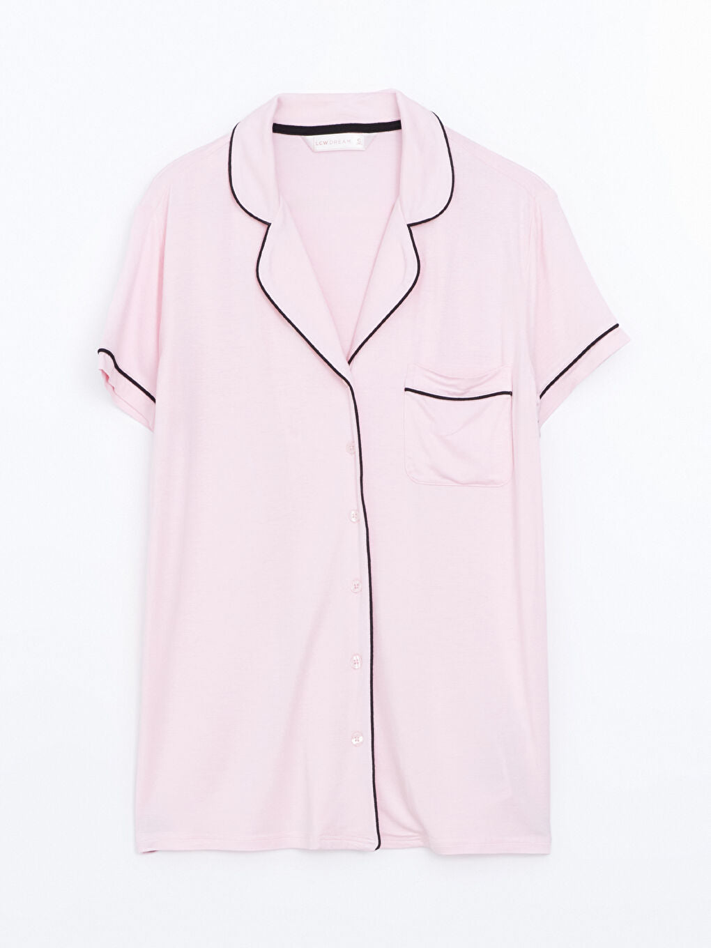 LCW DREAM Turquoise Shirt Collar Women Shorts Pajama Set