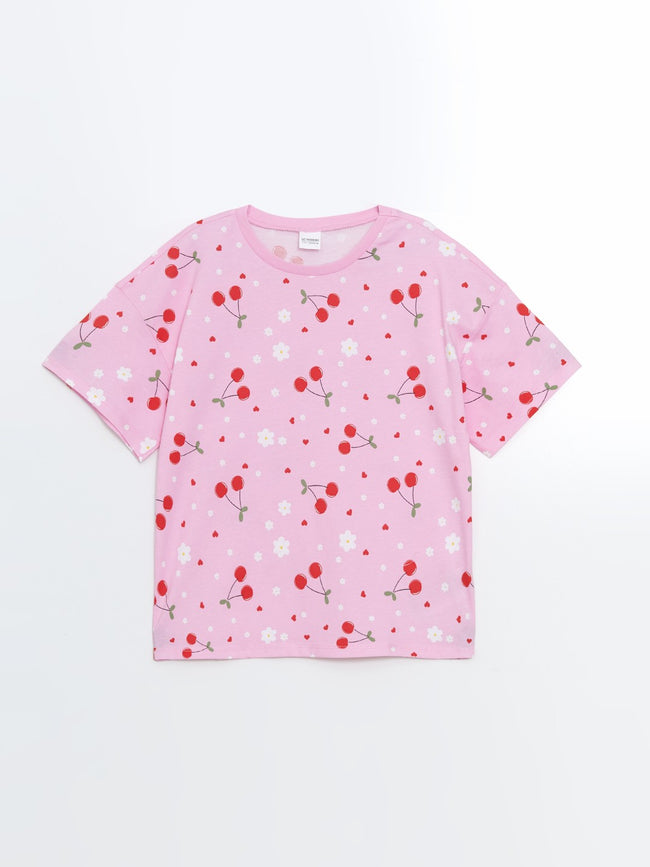 LCW Kids Crew Neck Girls Pajama Set Main Image