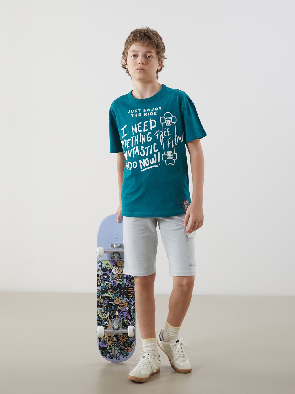 LCW Kids Elastic Waist Boy Cargo Shorts