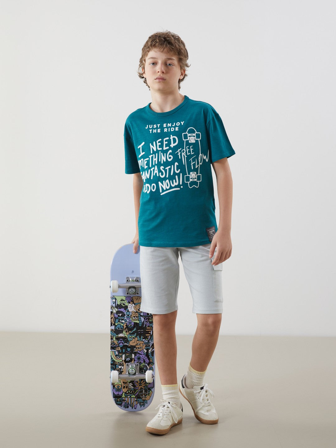 LCW Kids Elastic Waist Boy Cargo Shorts