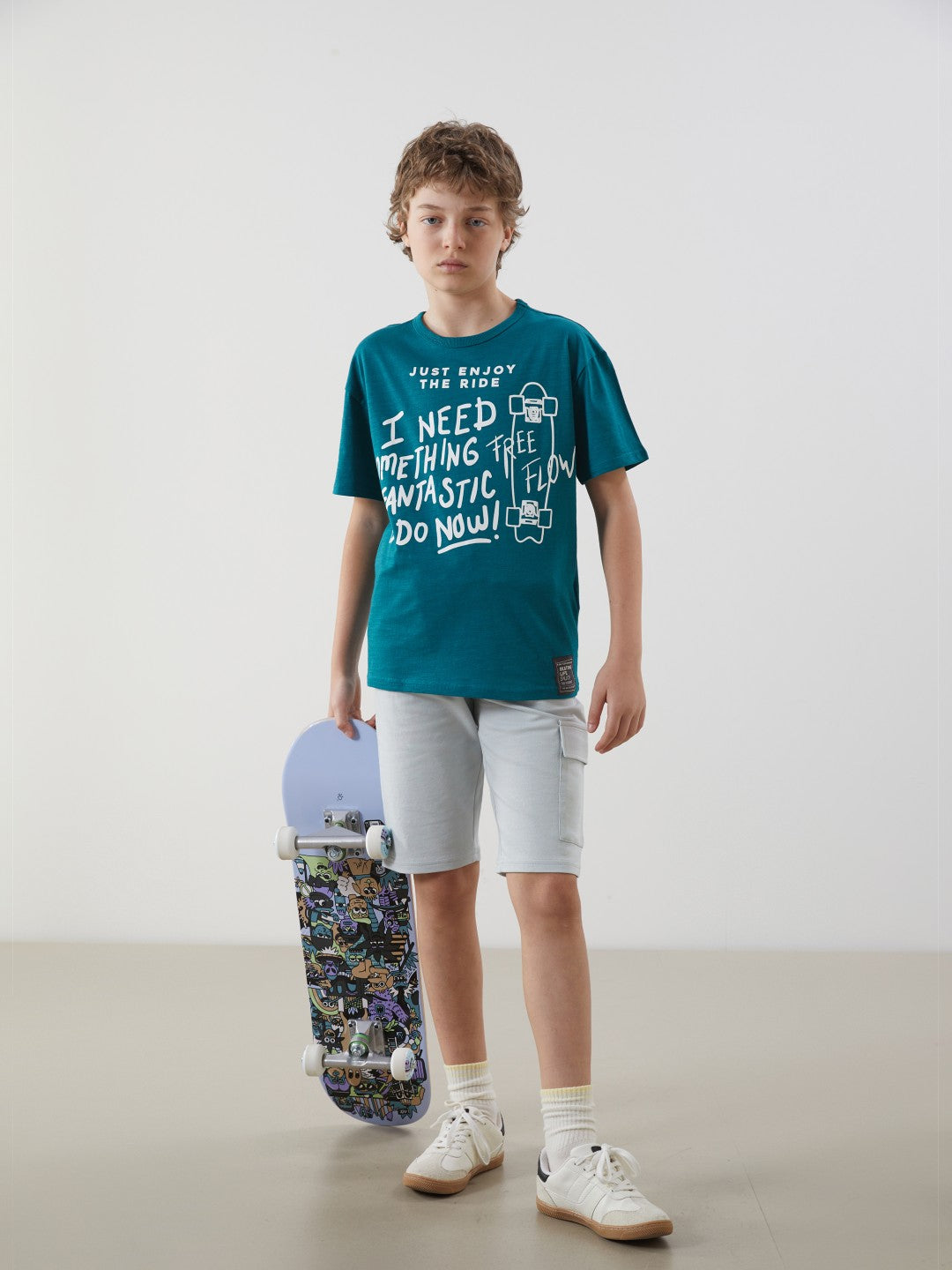 LCW Kids Elastic Waist Boy Cargo Shorts