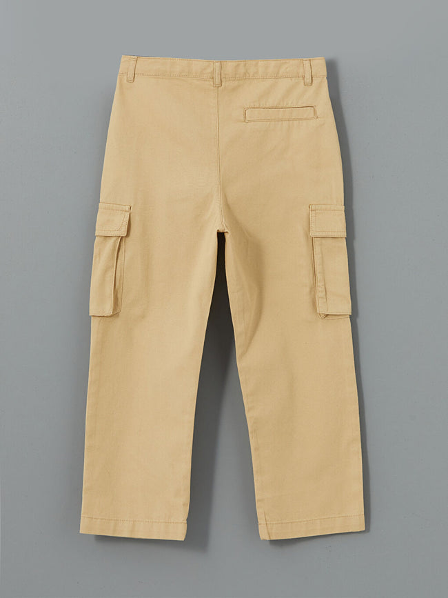 LCW Kids Beige Adjustable Waist Elasticated Boy Cargo Pants Main Image