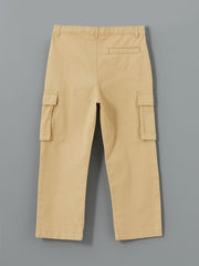 LCW Kids Beige Adjustable Waist Elasticated Boy Cargo Pants