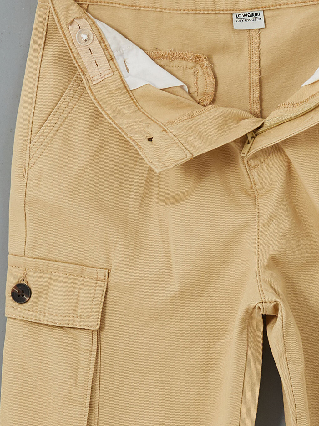 LCW Kids Beige Adjustable Waist Elasticated Boy Cargo Pants