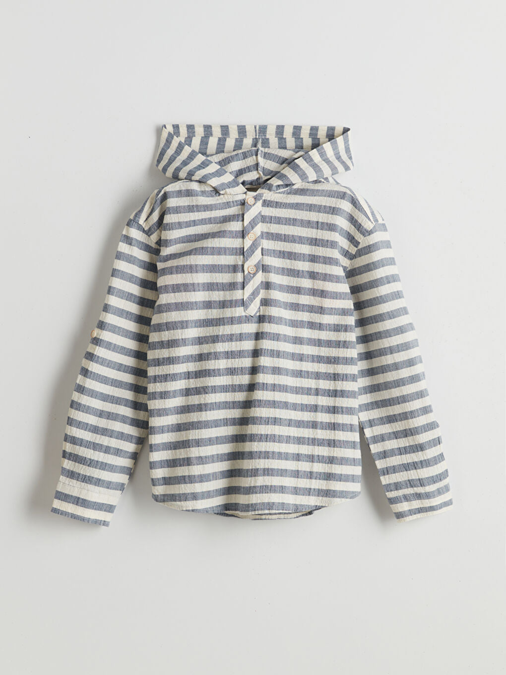 LCW Kids Navy Blue Hooded Boy Shirt