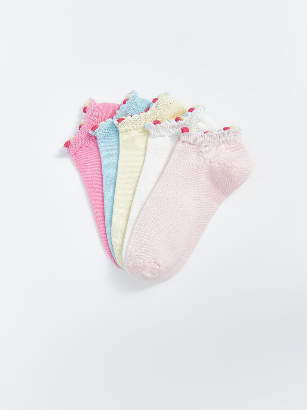 LCW Kids Pink Girls Booties Socks 5-Pack