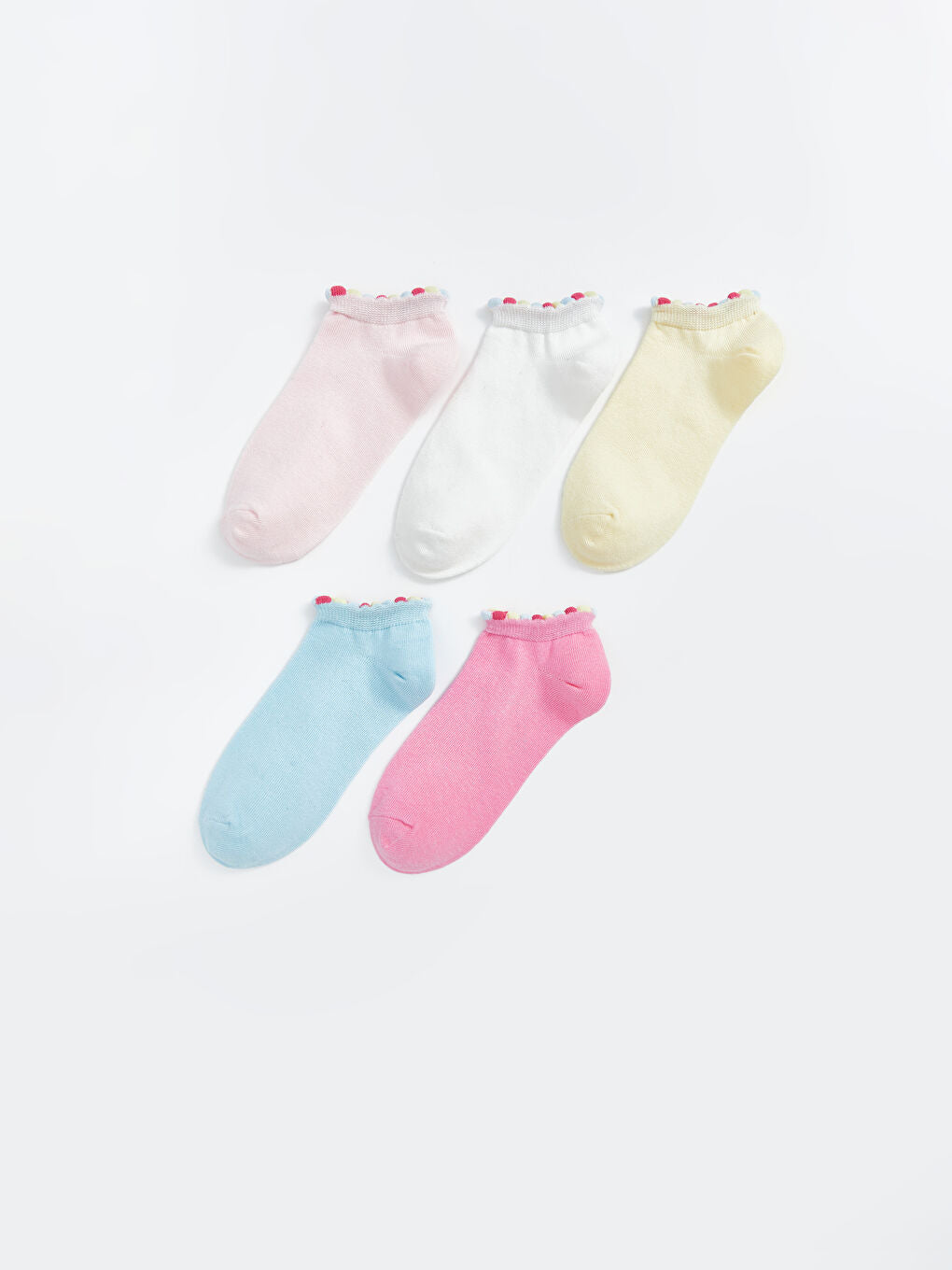 LCW Kids Pink Girls Booties Socks 5-Pack